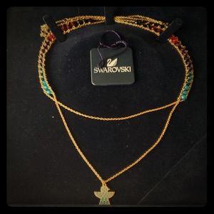 Swarovski Multi Crystal Gold Tone Necklace
